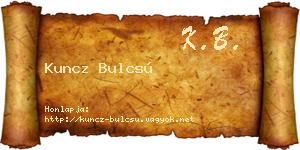 Kuncz Bulcsú névjegykártya